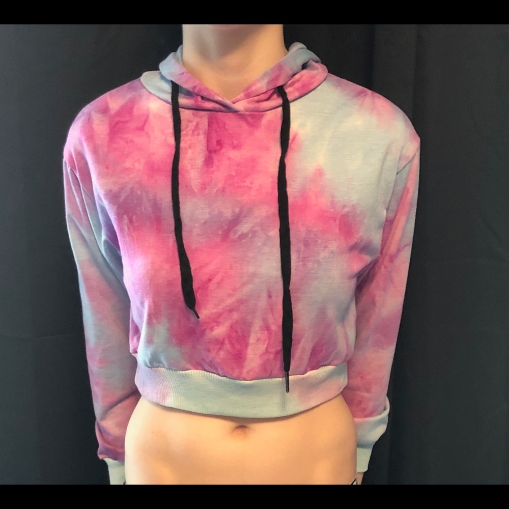 Tie dye cropped hoodie